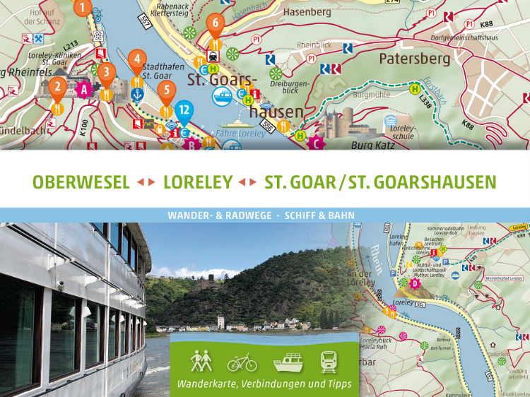 Wanderkarte Sankt Goar Oberwesel Loreley